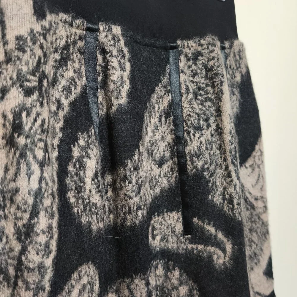 Marc Cain Mohair Wool Pull On Paisley Winter Skirt sz XS/S Designer Cozy Lux
